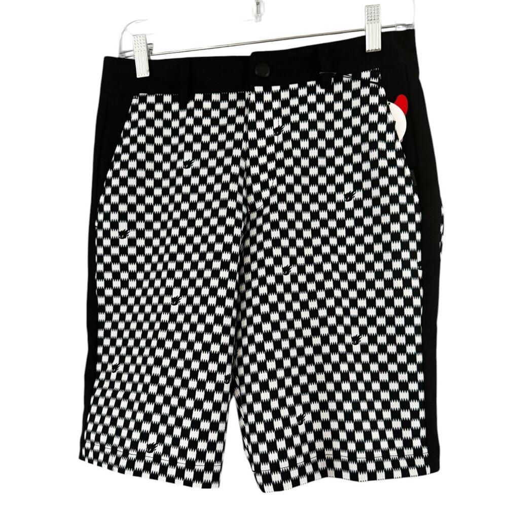 NWT Waac Golf Black White Checkered Golf Shorts Women’s Size 0